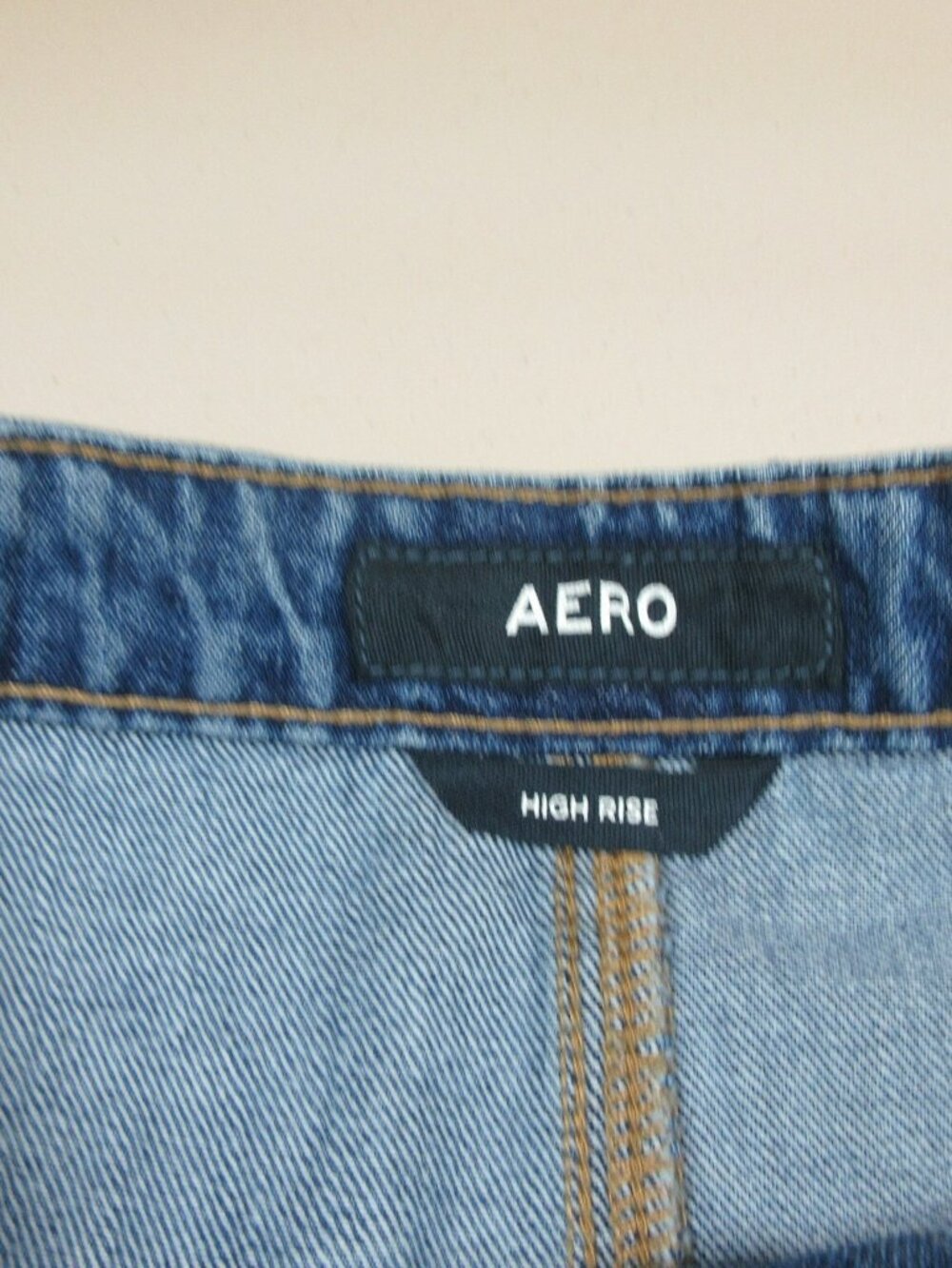 AERO womens dark wash high rise button down frayed denim mini skirt 2 NWT - Picture 4 of 7